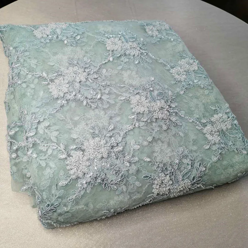 
Летнее платье-макси с 3d вышивкой, жемчугом, французским узором, тюлем, индийская Свадебная кружевная ткань с вышивкой 