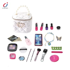 Chengji Kid Funny Makeup Cosmetic Bag Dress up Pretend Play Makeup Set Toy Kids Cosmetics Girl Play Toys for Girls Makeup