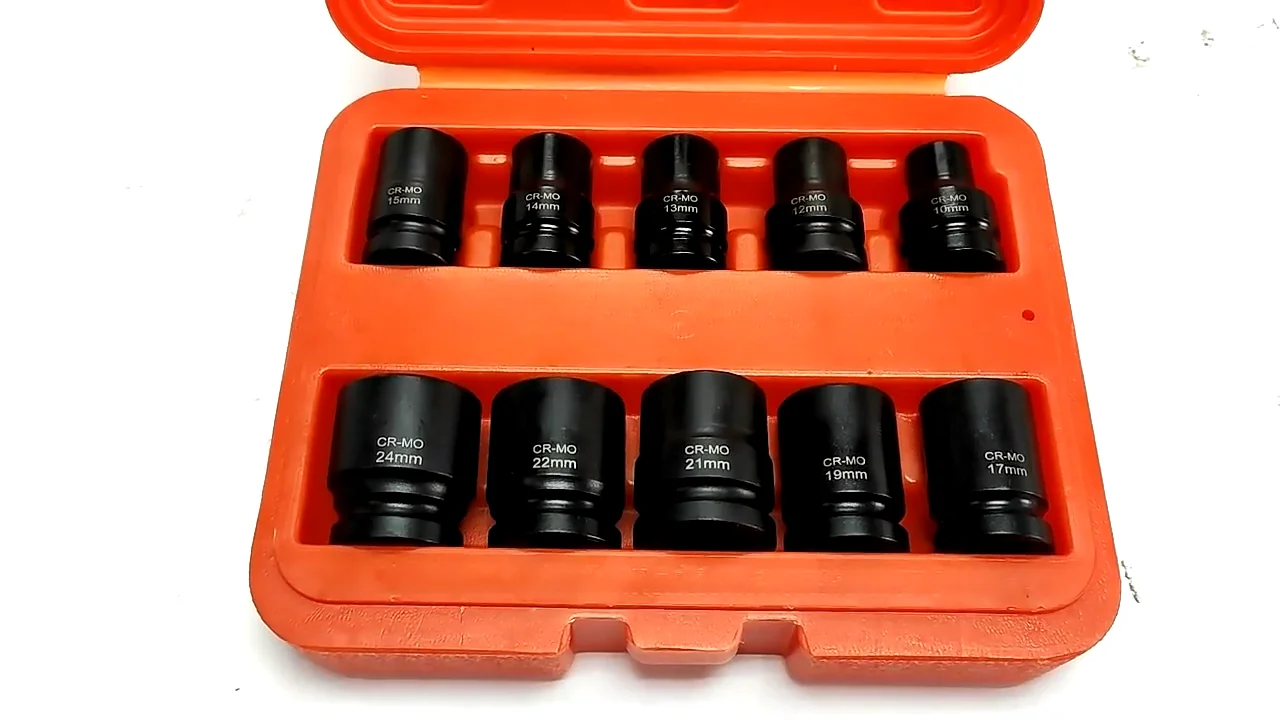 Impact Socket Készlet 1/2 Hüvelykes Meghajtó Metrikus Mély Ütközési Csavarkulcs Hex Socket Head Kit A Csavarkulcs Adapter Keziszerszamkeszlethez