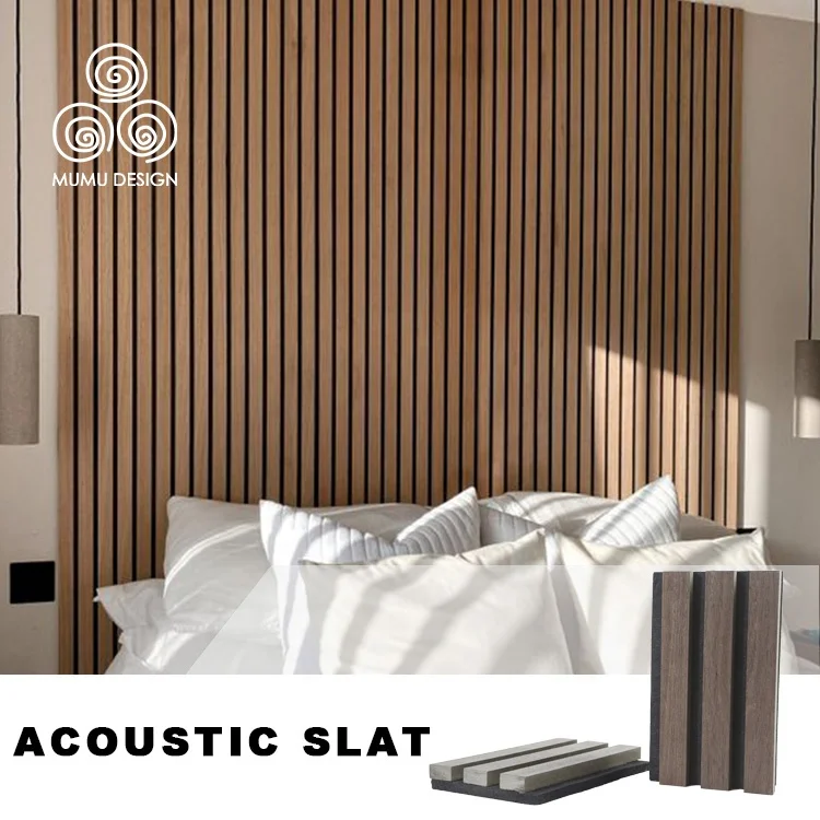 MUMU Auditorium Triangle Soundproof Custom Wood Wall Slats Supplier 3D Acoustic Panel for Sound Absorbing Sponge