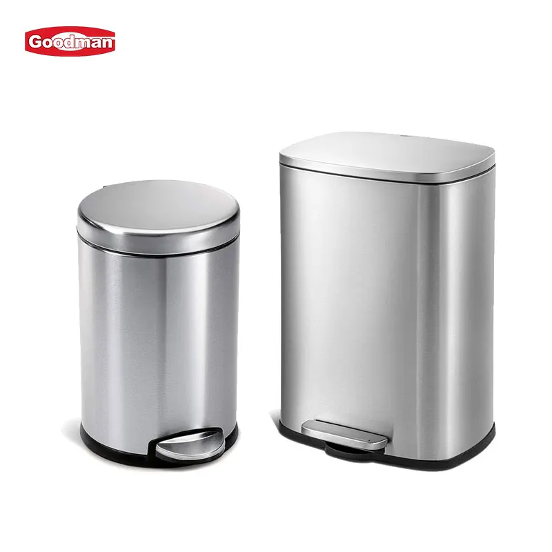 Hot Selling Commercial 3L 5L 12L Home Stainless Steel Trash Can Kitchen Household Metal Dustbin Stainless Steel Pedal Dust Bin manufacture