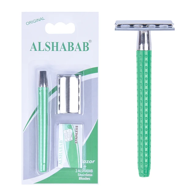 Custom Double Edge Safety Razor with Stainless Steel Blade and Plastic Handle Personal Care Usage