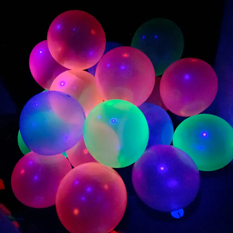 10 Pzs Globo Luminoso De Neón De 12 Pulgadas Para Fiesta De Cumpleaños  Noche Con Estampado Fluorescente Decoración De Globos