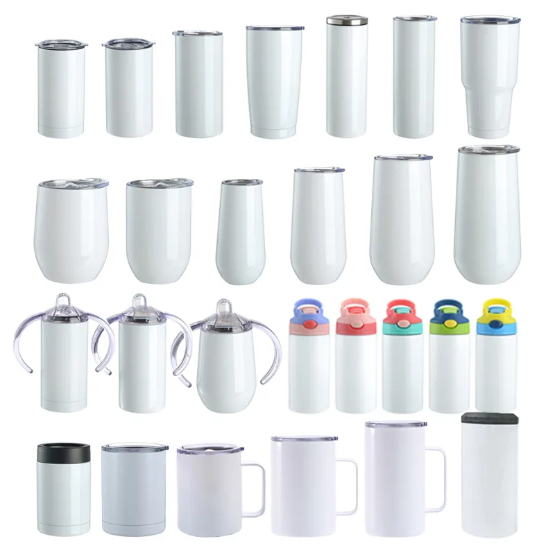 Wholesale 12oz 20oz Double Walled Vacuum Stainless Steel Tumbler Coffee Travel Mug 30oz Sublimation Blanks cups