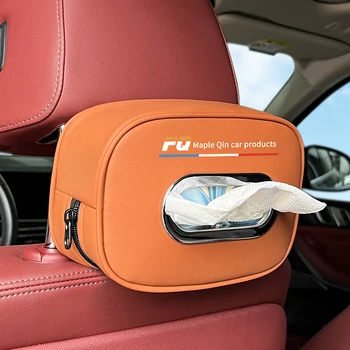 Car Holder Tissue Box Pu Design Tissue Paper Cover Box Hanging Car Tissue Holder Decoration