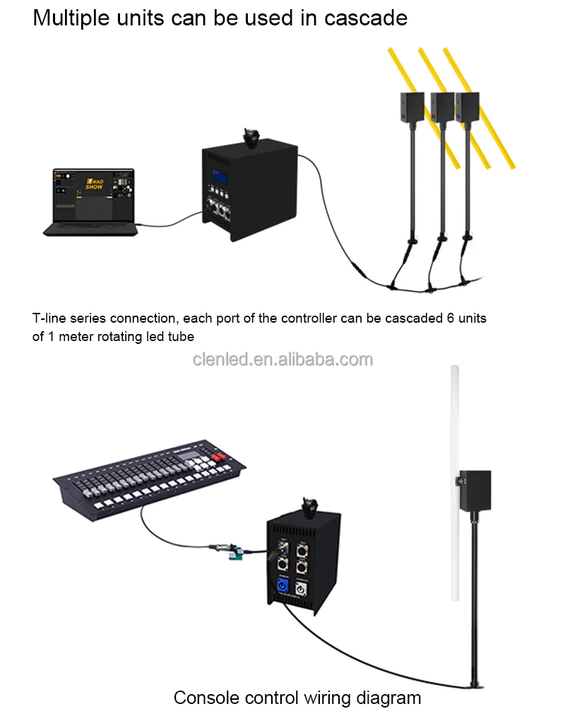 360 Rotation Led Tube Kinetic Spinning Pixel Stage Lights DMX Led Pixel Tube for Nightclub Decoration Exhibition Events Show