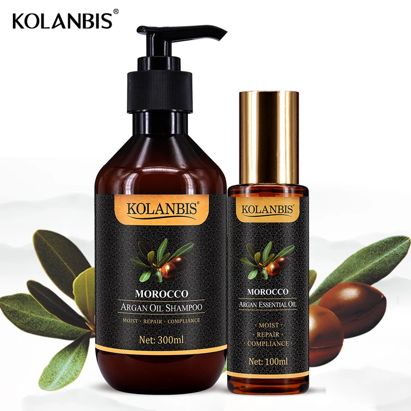 
 Высокое качество 300 мл марокканское аргановое масло ремонт шампунь и аргановое набор эфирных масел придает волосам мягкость  