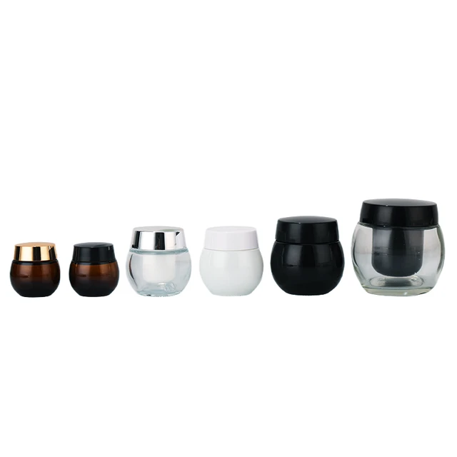 Empty Skin Care Cream Cosmetic Bottle Packaging Gradient Black Glass Spray Bottles and Glass Jars with Silver Cap