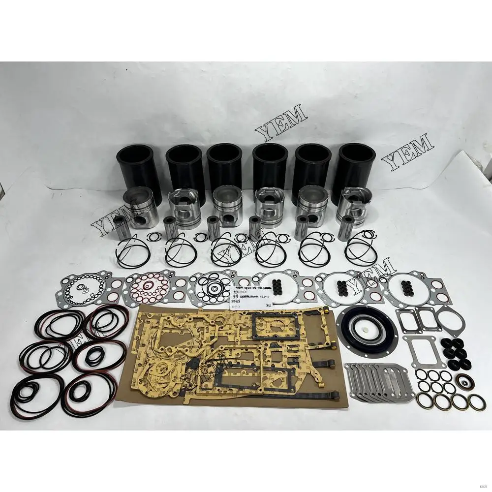 Overhaul Gasket Kit With Cylinder Gaskets Set Piston Rings Liner Fit for Komatsu 6D170 Engine Rebuild Kit Aftermarket Parts