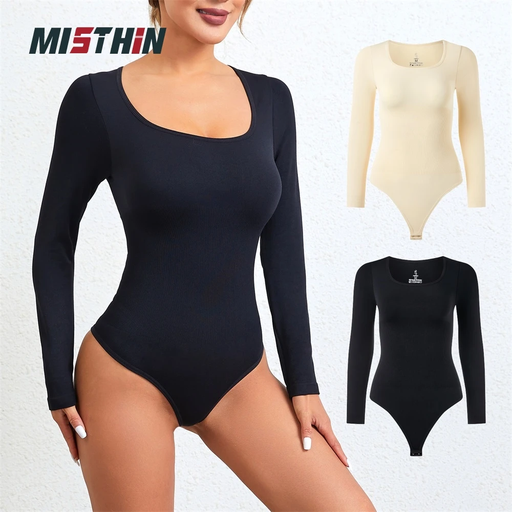 Wholesale Seamless Gym Women Long Sleeved Thong Panties Tummy Control Bodysuit Underwear Waist Trainer Shapewear Shaper manufacture