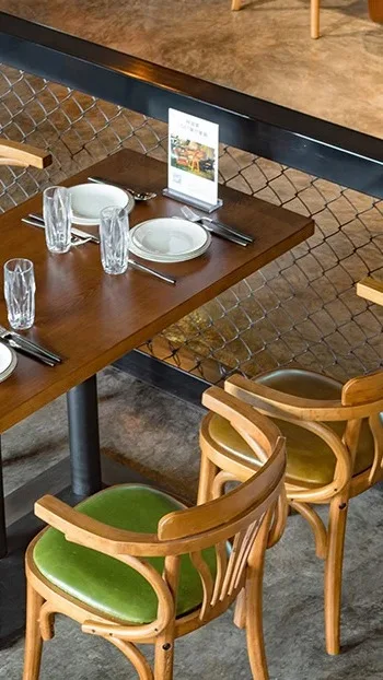 Retro American Restaurant Furniture Sets Vintage Style Wooden Dining Table And Chair Cafe Solid ...