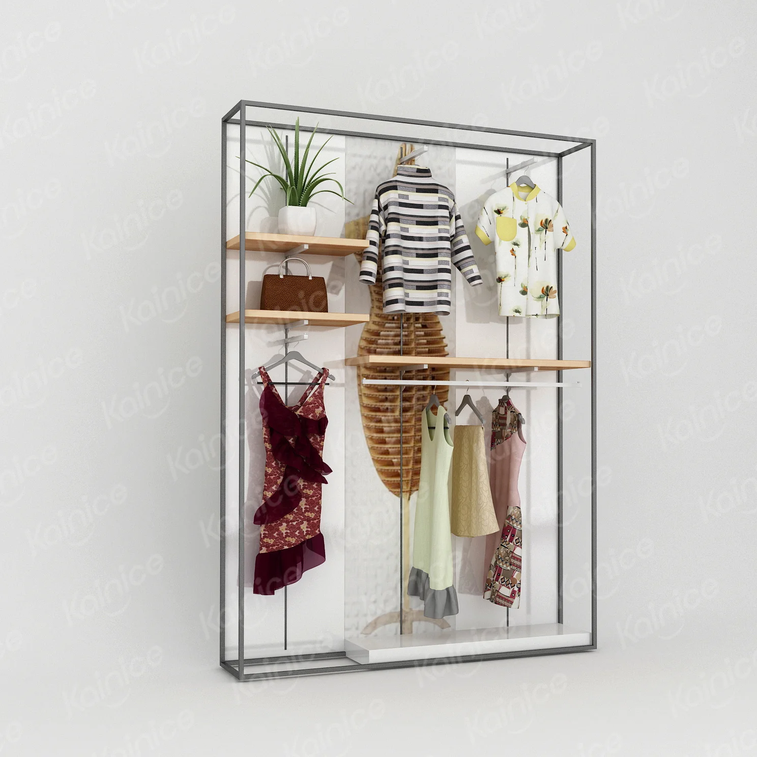 Kainice Womens Boutique Floor Clothing Rail - Luxury Display