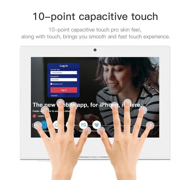 Customer Feedback Evaluator Restaurant Ordering POS System 10.1 Inch L Shape Touch Screen Android Tablet with POE NFC Desktop