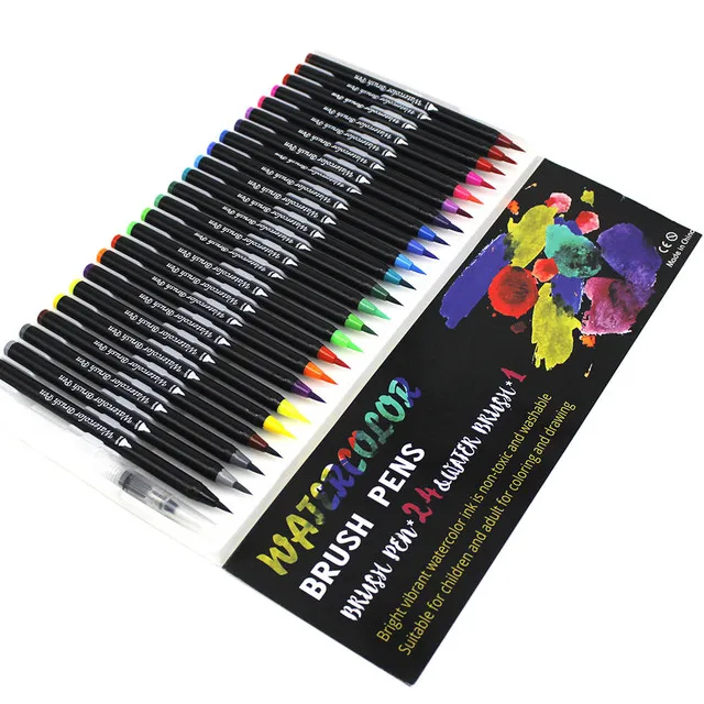 Haile 72Color Watercolor Art Markers Soft Brush Pen Water Color Ink Pen Set  For Calligraphy Coloring