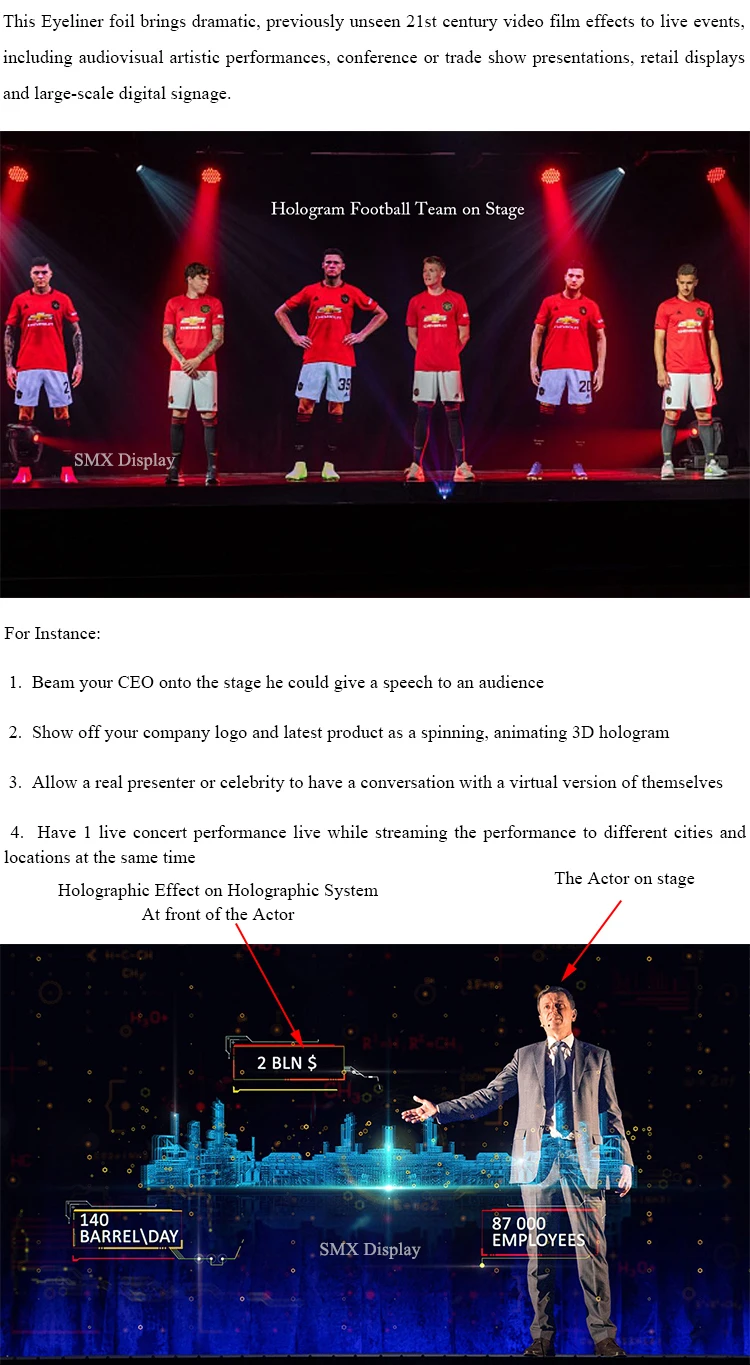 Holographic 3D Pepper's Ghost Projection System for Live Events - 160 ...
