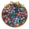 Perles de verre dépoli - Mélange de couleurs aléatoire
