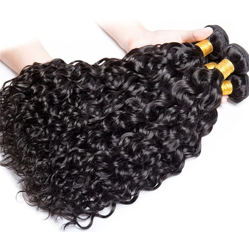 30 pollici Water Wave Human Hair Bundles Brasiliani Extensions Soft Raw Ricci Bundles_voghion.com