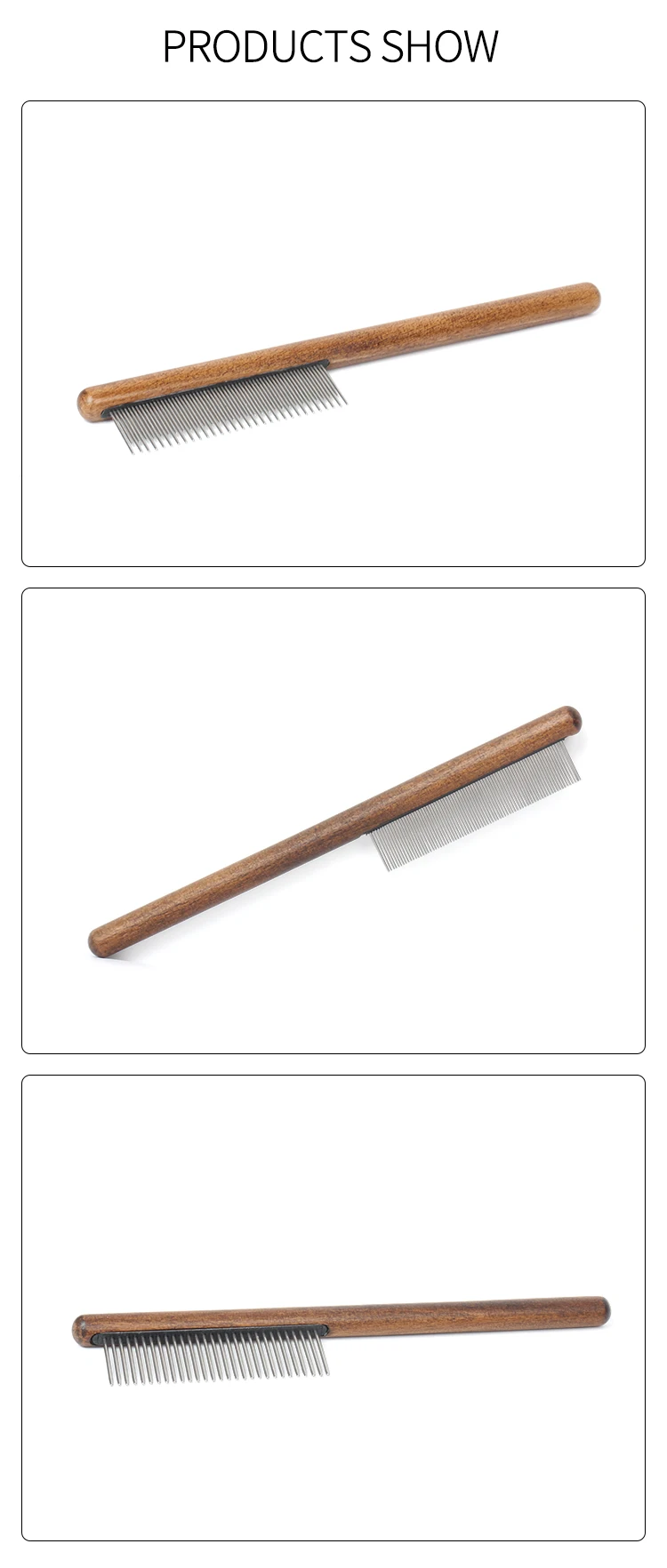 Factory Wholesale Wooden Handle Pet Needle Comb Cat Dog Grooming Brush