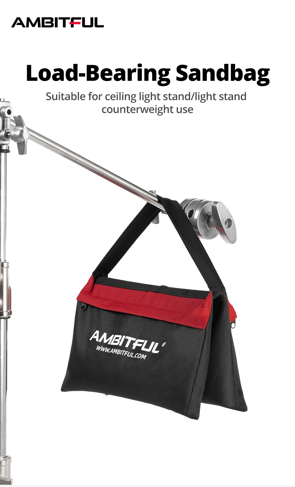 Ambitful Load-Bearing Sandbag - 44x33cm for Studio Video