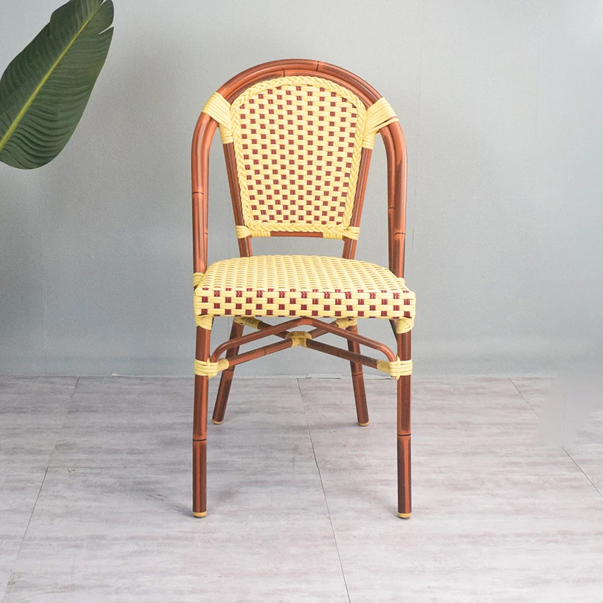 Modern Classic Waterproof Rattan Dining Chairs For French Bistro Hotel ...