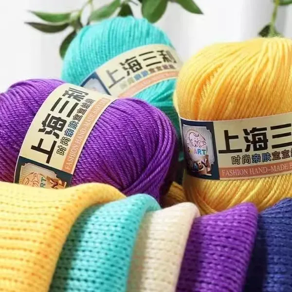 Shanghai Sanli 50g Baby Wool Blended Yarn Scarf Handmade Medium Thick Knitted Milk Cotton Dyed Pattern Special Price Offered