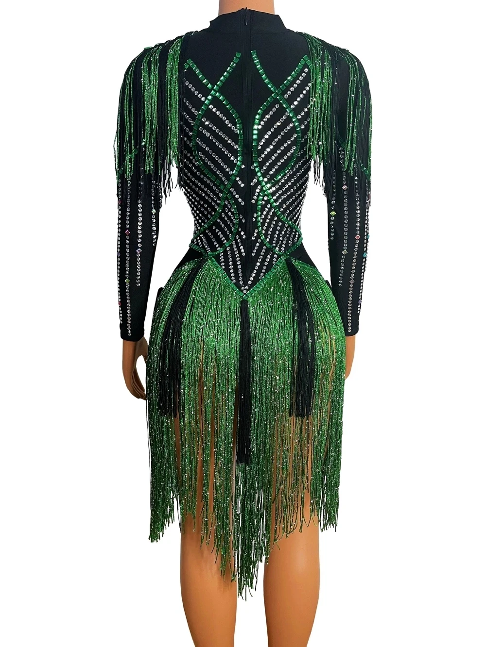 spandex green dress Kelly green spandex low back dress with cowl neck and drape tye – Johnston  Atelier