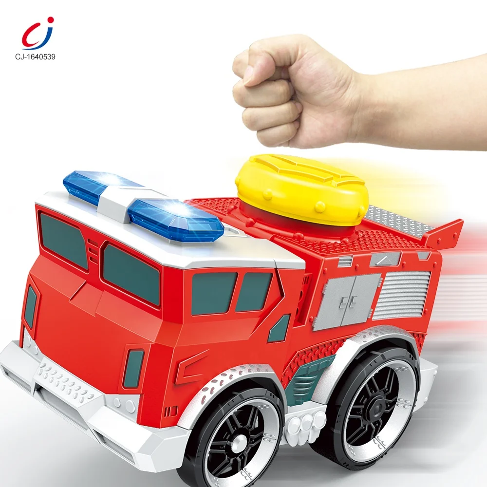 Simulation Traffic Light Slam Power Crash Stunt Car Electric Little Kid Toy Fire Truck With Light Sound