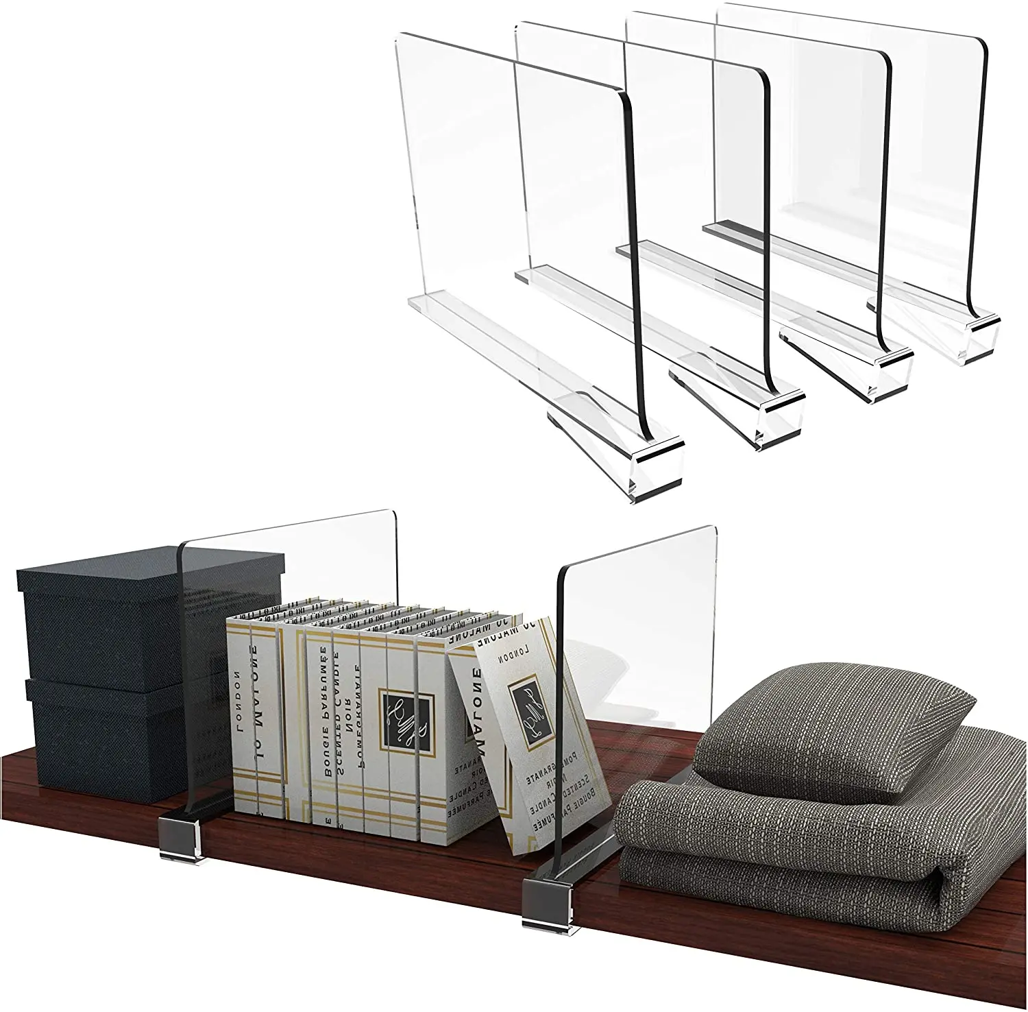 Acrylic Shelf Dividers Shelf Divider Transparent Closet Separators