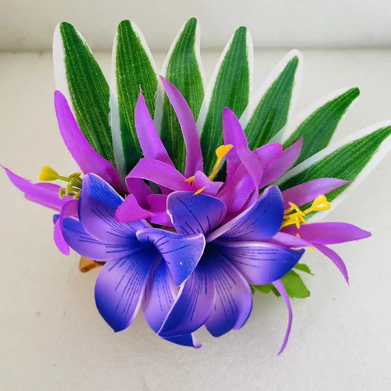 New ALOHA Double Foam Flowers Spider Lily Hair Clip Artificial Tropical Plumeria Island Frangipani  Dancing  Party Accessories