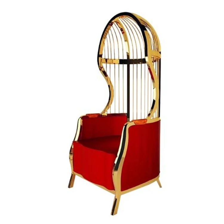 Luxury French Style Royal Chair Stainless Steel Frame Canopy Chair