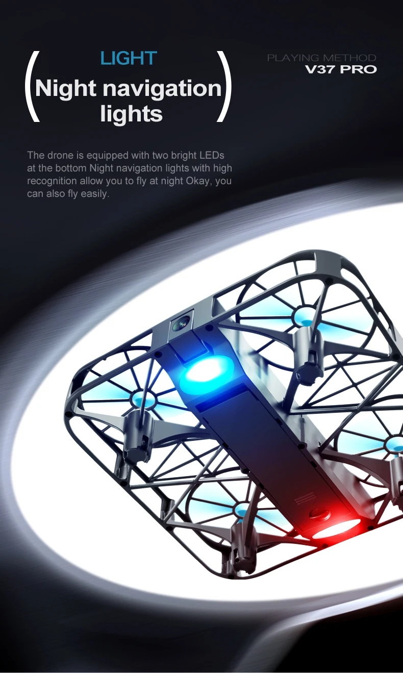 Factory V37 Pro Square Drone 4K HD Camera FPV Live Video Gravity Sensor One Key Take-off Remote Control Small Selfie Drone Toys
