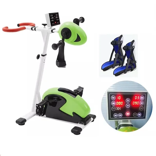 Disabled Electric Arm and Leg Physiotherapy Rehabilitation Bike Home Exercise Machine Pedal Exerciser with Foot Boots and Screen