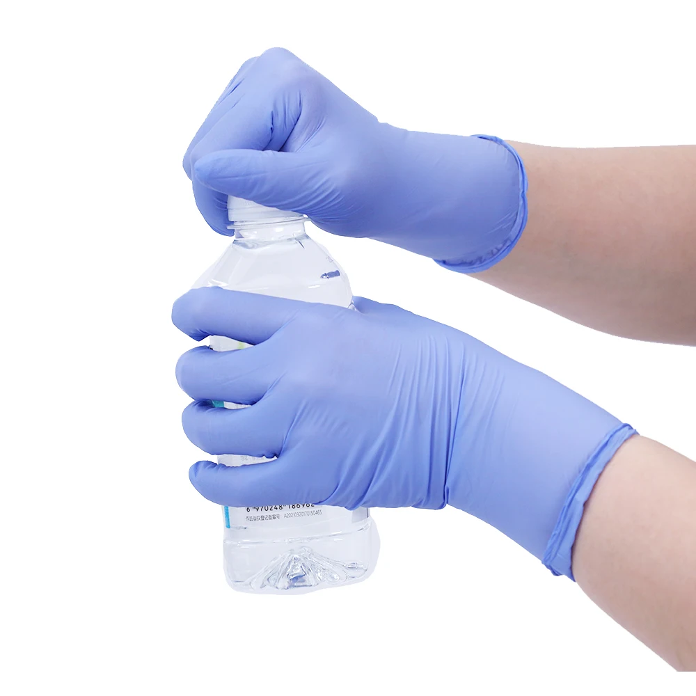 Coloured individual packed Laboratory Disposable Blue White Pure Nitrile Gloves Latex Free Powder Free