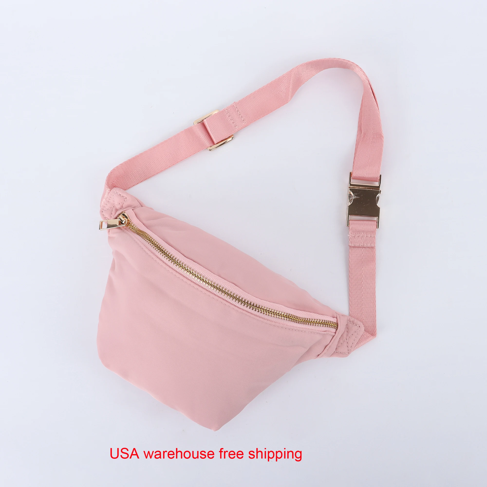 US Warehouse Free Ship Waterproof Nylon Rose pink Fanny Pack