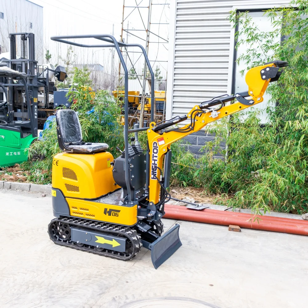 Міні-гусеничний гідравлічний екскаватор HT06 вагою 600 кг, компактний екскаватор із довгою стрілою та бічним поворотом, сертифікований за стандартами EPA та EURO 5