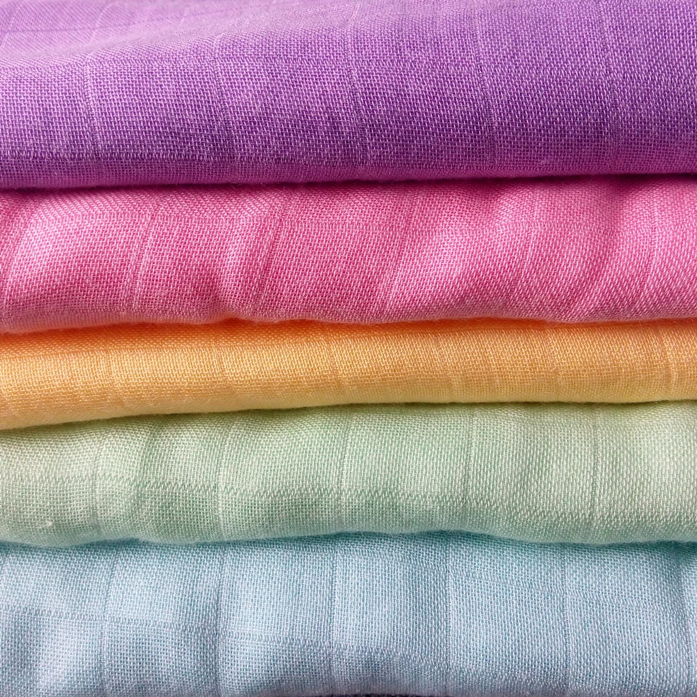Dyed Bamboo Muslin Swaddle Fabric For Baby Blanket Buy Bamboo Muslin