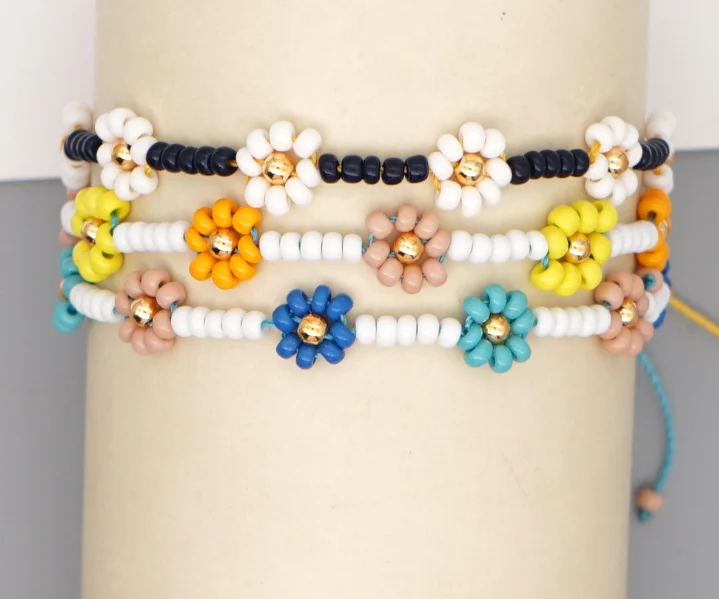 Handmade Beaded Flower Bracelets