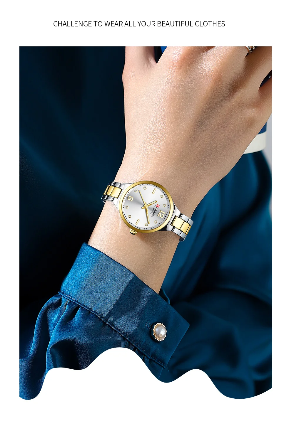 Curren 9105 Women Elegant Watch Stainless Steel Fashion Diamond Number Dial Ladies Watches Luminous Casual Quartz Wristwatch