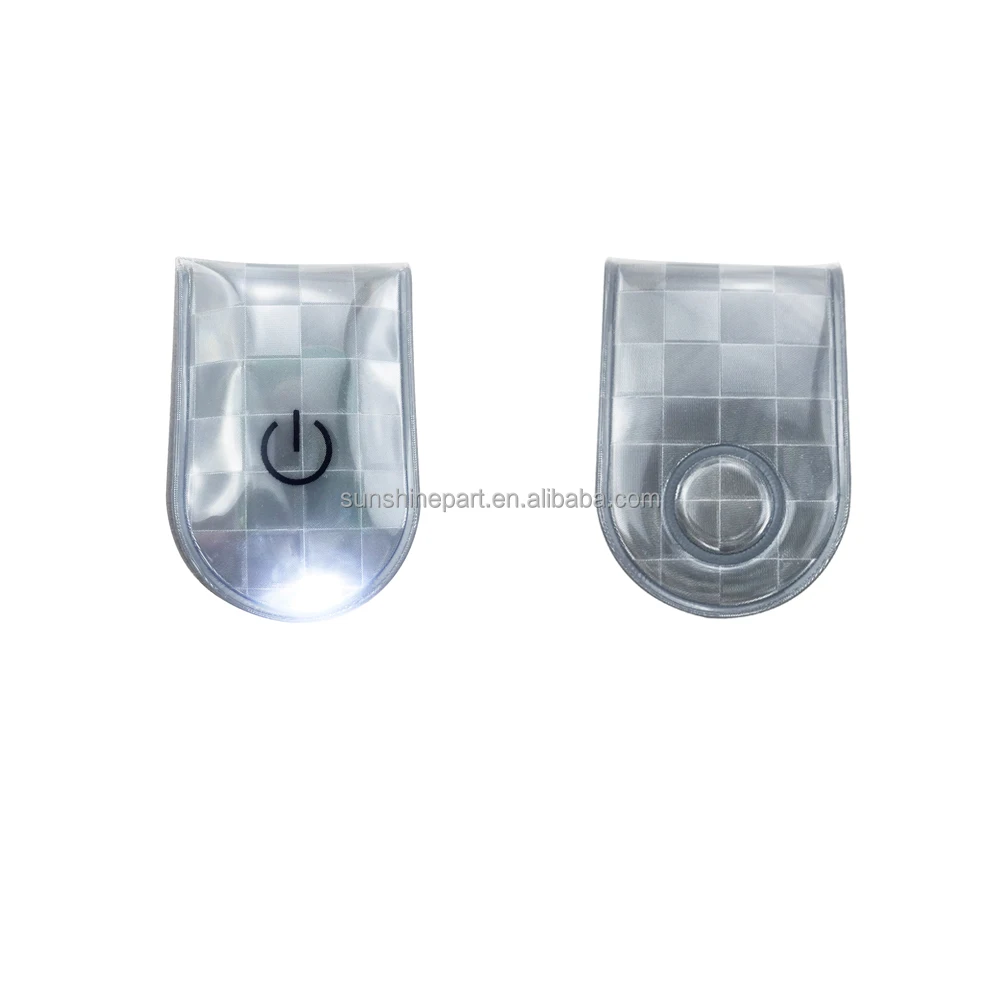 EN17353  Running Reflective Safety Magnet Clips Reflector Pvc Printed Trousers Clip with Super Strong Magnet for Night Jogging