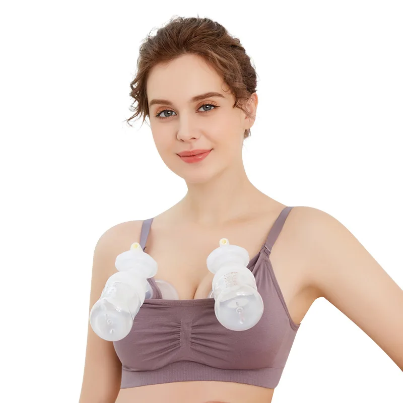 Momcozy Hands-Free Seamless Pumping Bra, M