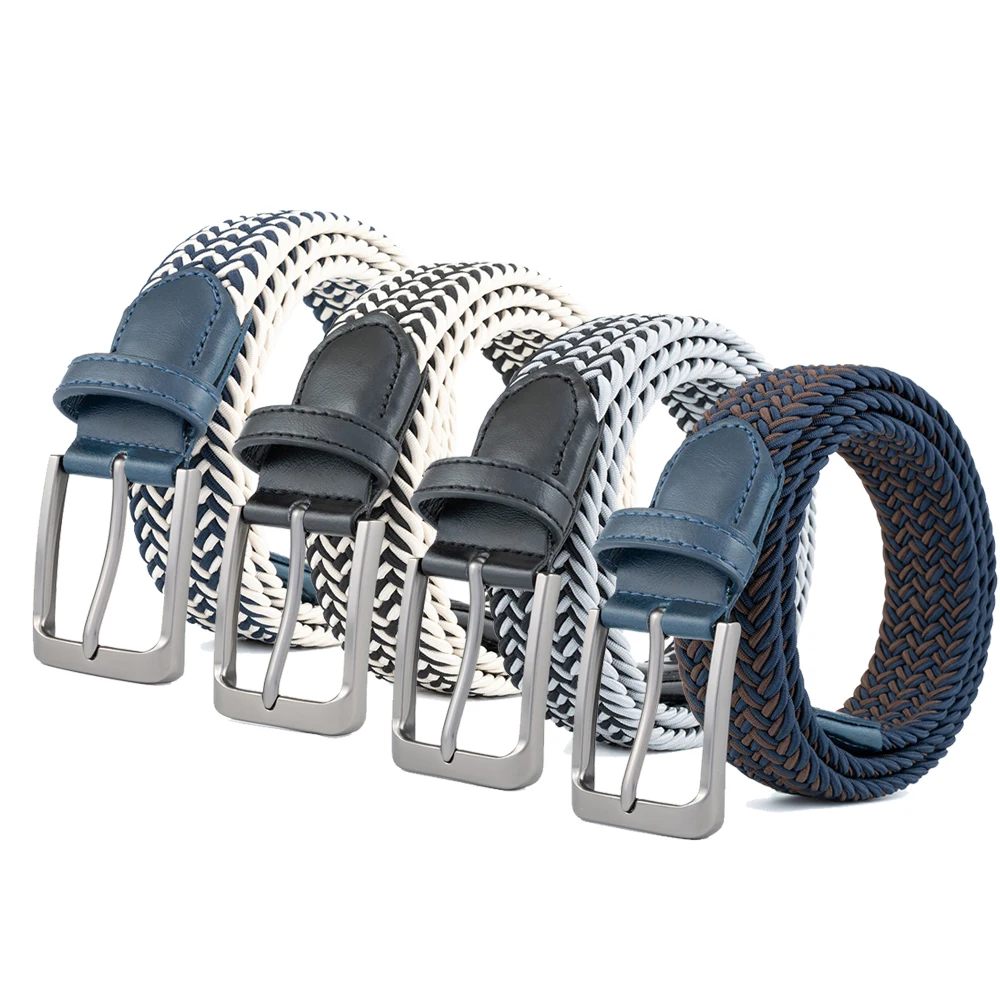 Custom Wholesale Braided Stretch Elastic Woven Belt for Men 
