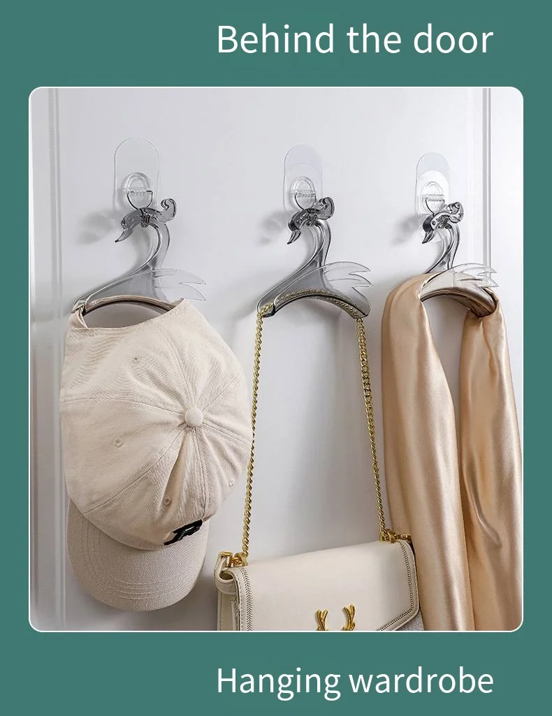 Light luxury bag hook Creative swan handbag hanger Home belt scarf rack wardrobe hanging bag storage rack manufacture