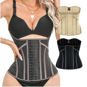 New Latex Latex Waist Trainer Women's Corsets Weight Loss 25 Steel Boned Underbust Bustiers Postpartum Tummy Belt Body Shaper