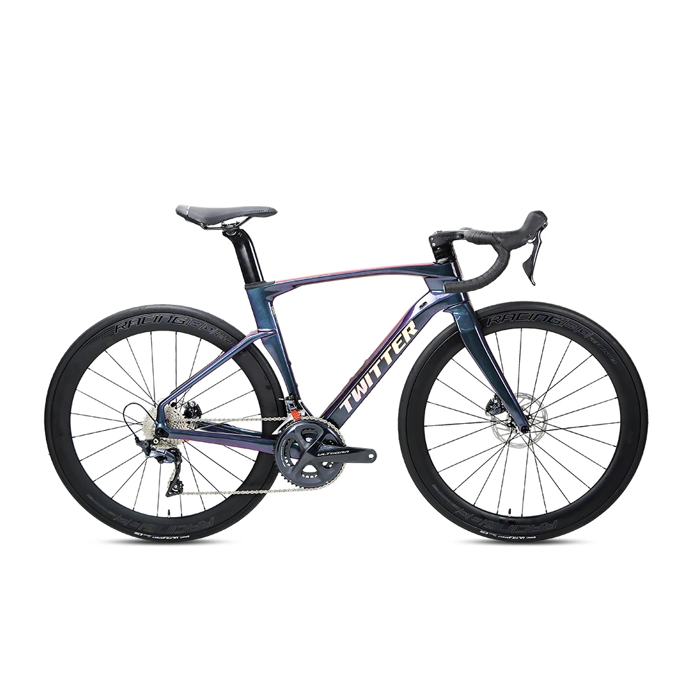 Twitter Factory Price 700C Carbon Fiber Road Bike 22 Speed with Disc Brake Inner Cables Road Bicycle New Model FLN