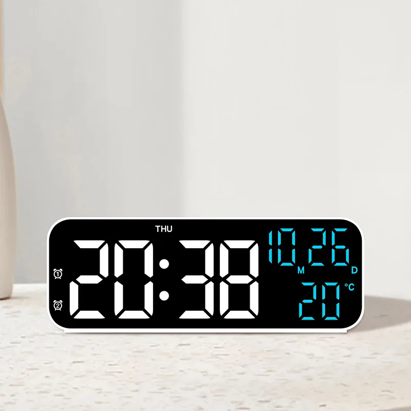 New Arrival Good Quality Calendar Display Table Alarm Clock Nordic Digital Living Room Led Digital Desktop Clock