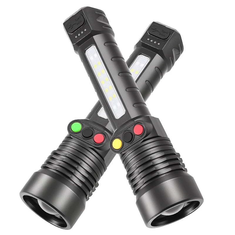 Multicolor Flashlight 3 Color White Red Green Long Distance Waterproof High Quality Portable LED Tricolour Tri Colour Torch