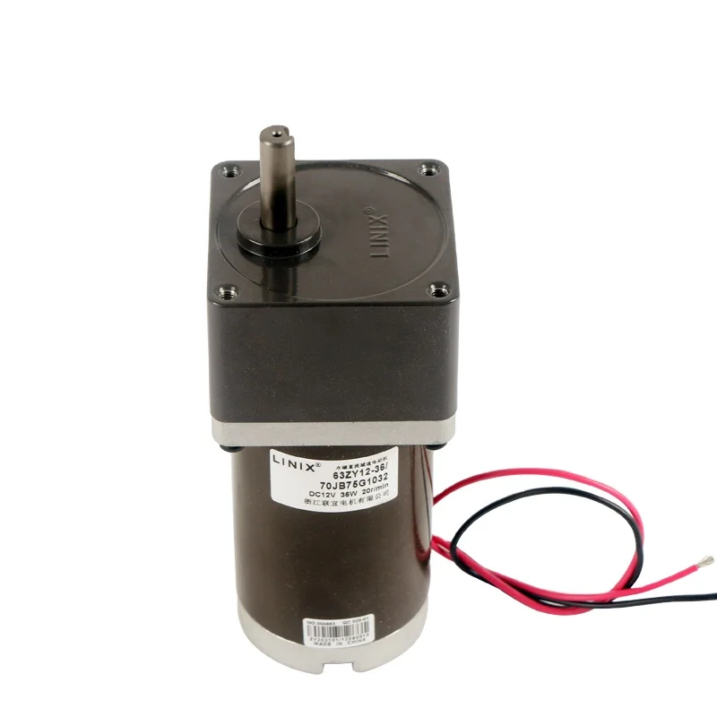 LINIX 24V 40W PMDC Gear Motor with 70mm Gearbox - High Torque, Low