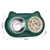 Green Slow Food + Stainless Steel Double Bowl