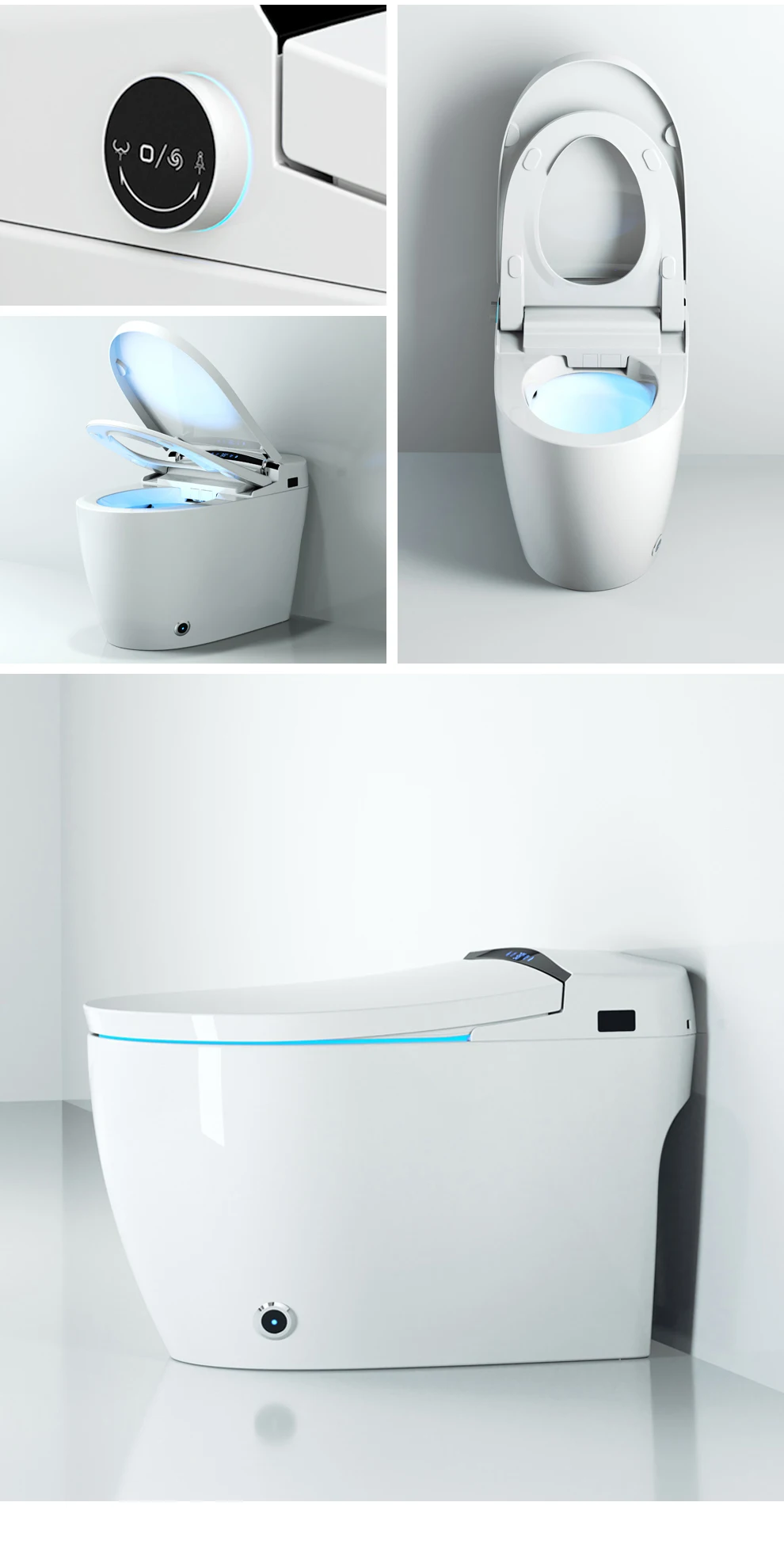 220v Japan One Piece Wc Self Cleaning Full Automatic Flush Sensor