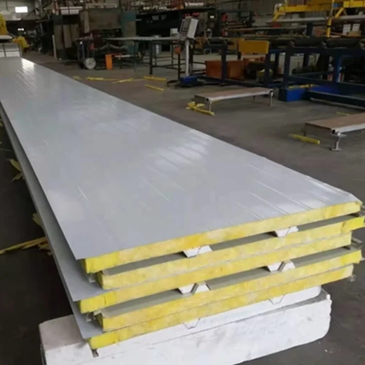 High Quality 50mm Glass Wool Sandwich Panel Fireproof Wall and Roof Product
